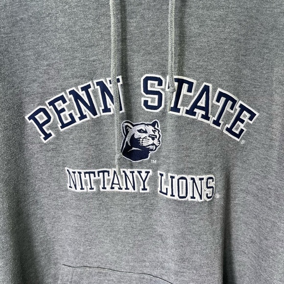 Penn State Nittany Lions Embroidered VTG Hoodie Sweatshirt Mens XL Gray 2404 - Picture 2 of 8